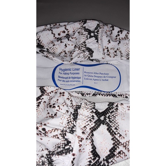 NIP Bikini Sz XL RUUHEE Black, White & Brown Snakeskin Print Hipster Swimsuit - Picture 3 of 6